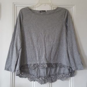 Grey Lace Long Sleeve